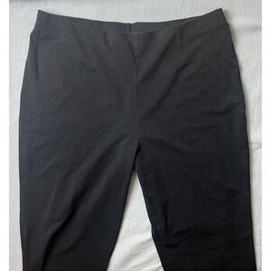 LL Bean Pants Womens XL Tall Black Stretch Pull On High Rise Straight Leg Office